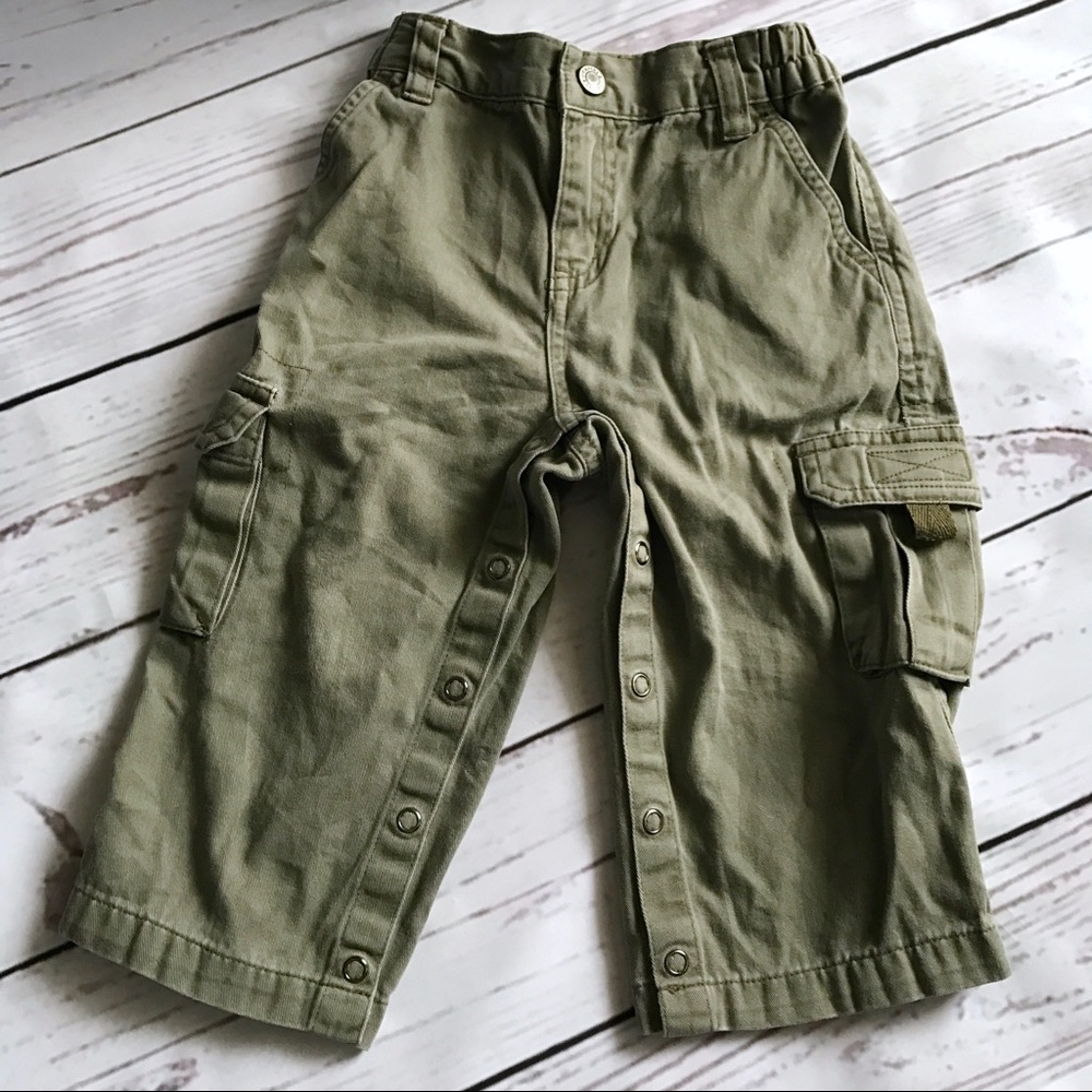 Carter's Cargo Green Pants With Snap Leg Closer
